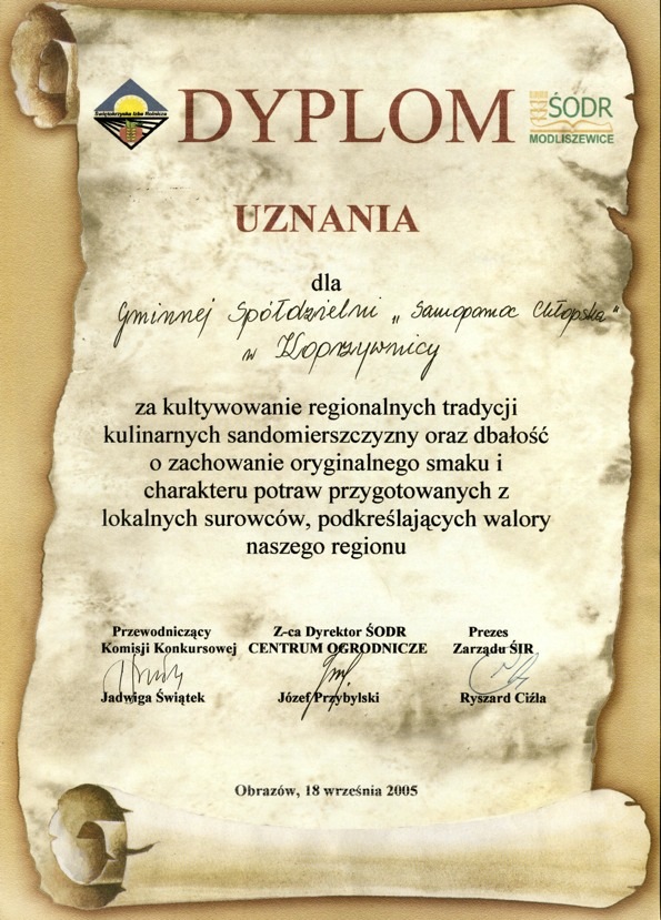 Kultywowanie Regionalnych Tradycji Kulinarnych Sandomierszczyzny